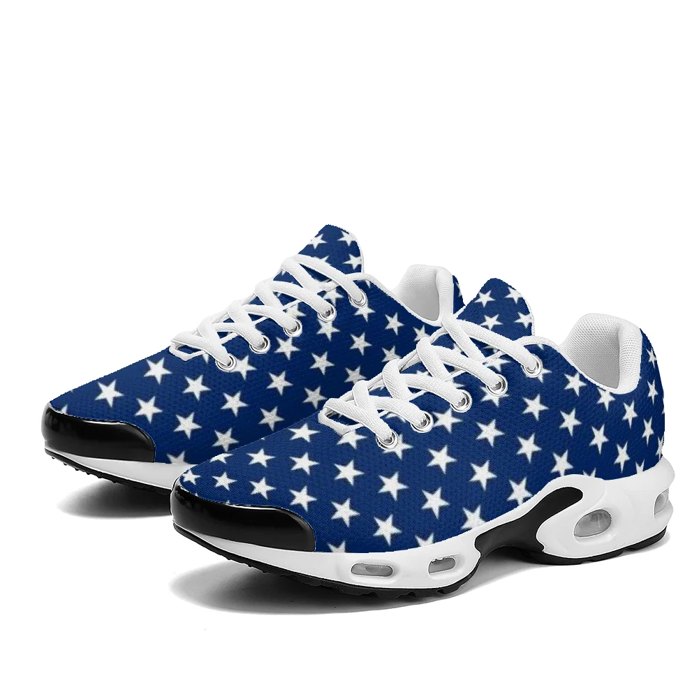 Breathable Mesh Athletic Shoes - Blue and black Five-pointed star print