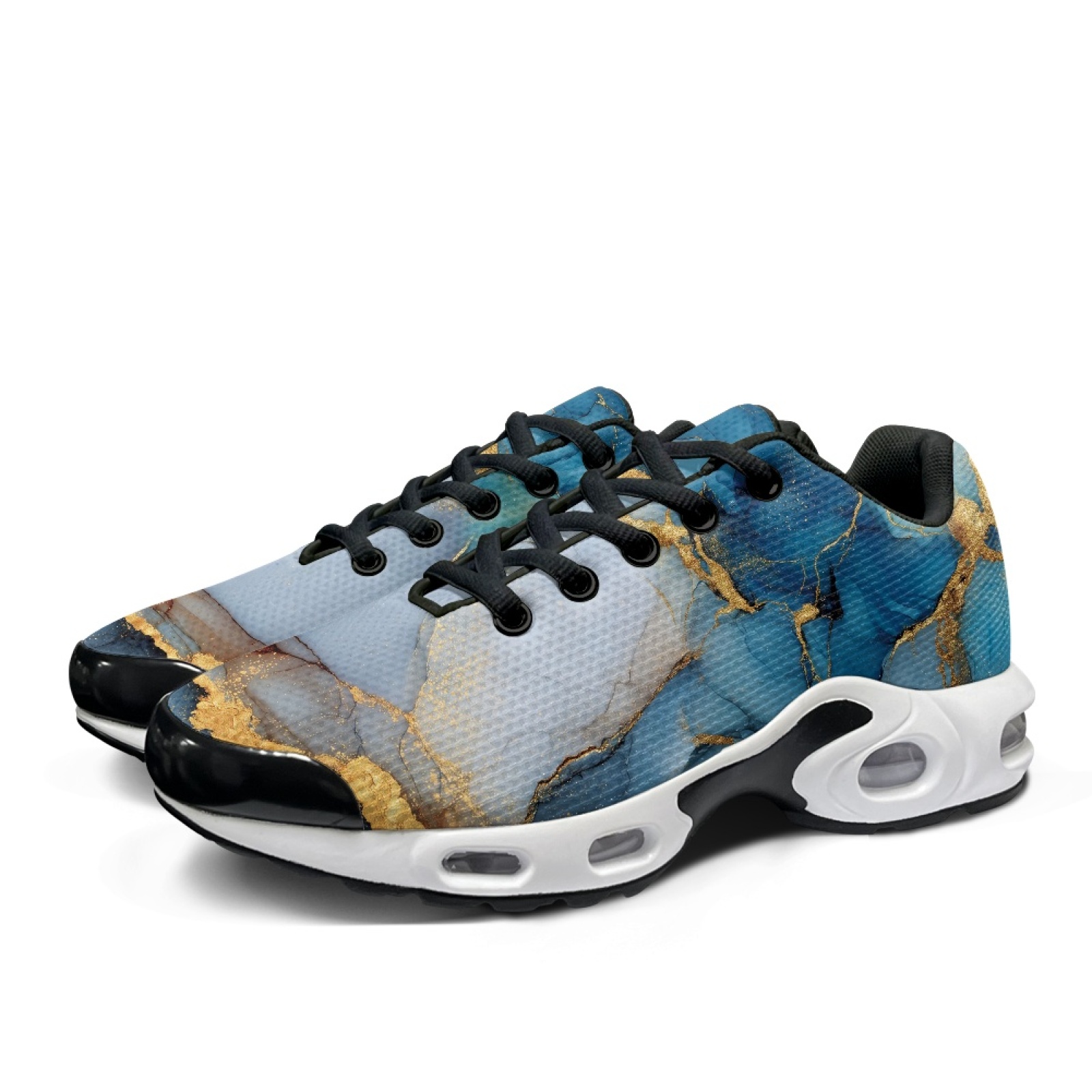 PENSTROLL Blue Gold Vein Tenni - Air Cushion Jogger Shoes Men ulasan dan harga