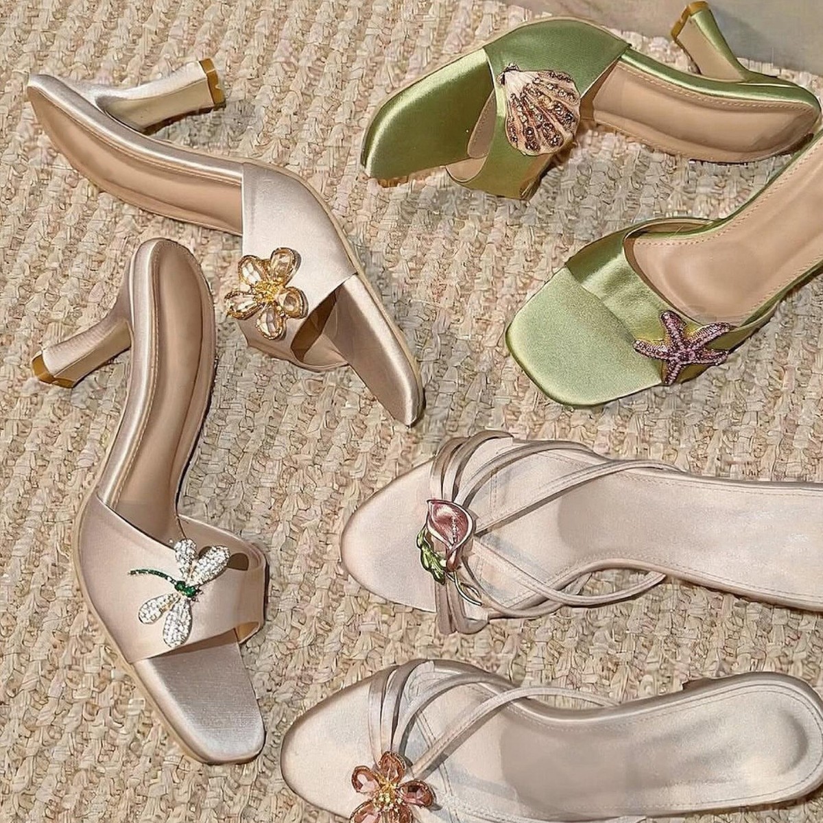 Thai Rhinestone Square Toe Hig - Sandals ulasan dan harga