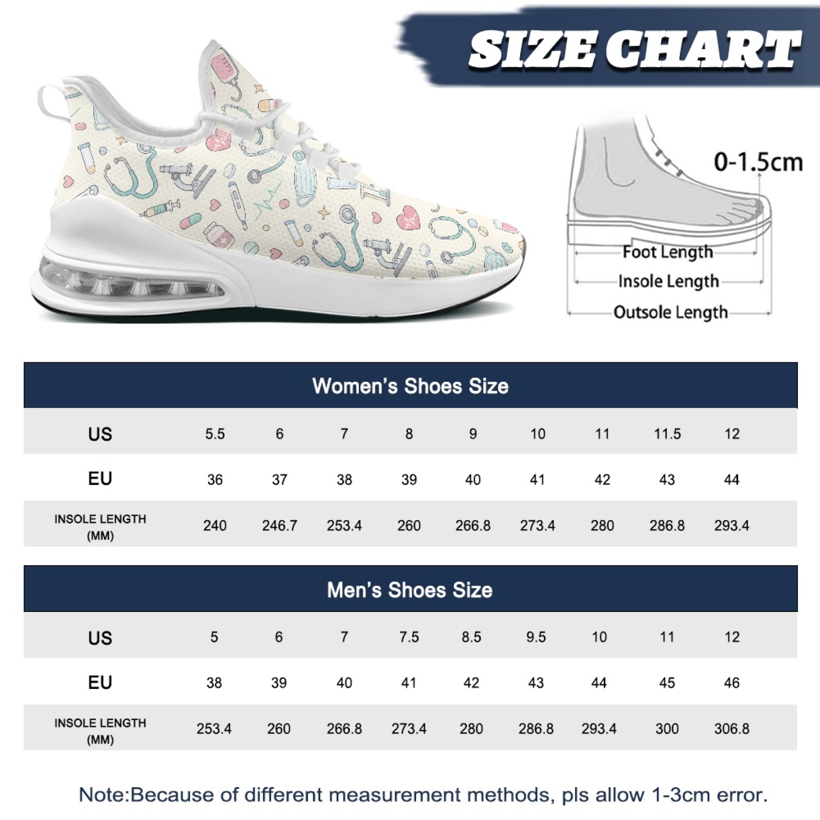 PENSTROLL Medical Tool Print B - Breathable Mesh Athletic Shoes ulasan dan harga
