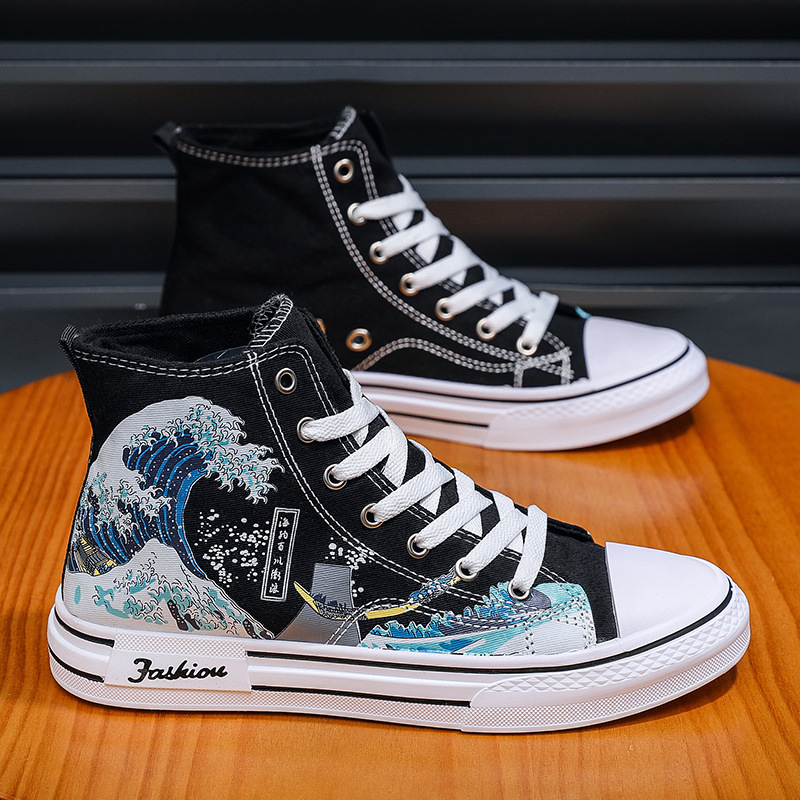 Men Shoes High-Top Canvas Shoe - Breathable Mesh Athletic Shoes ulasan dan harga