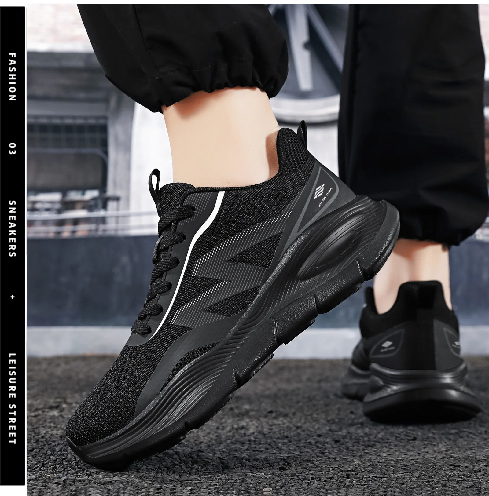 Men Mesh Running Sneakers Ligh - Shock Absorbing Gym Trainers ulasan dan harga